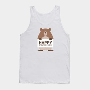 Cute Respect The Groundhog Funny Groundhog Day T-Shirt Tank Top